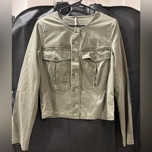 Free People Distressed Denim Jacket